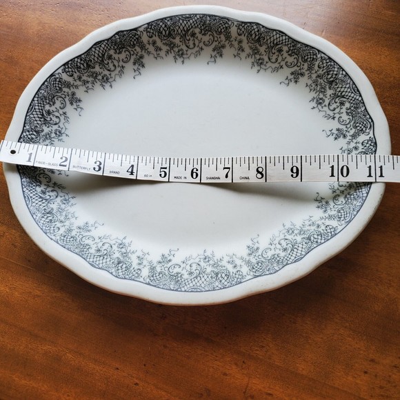 Shenango Vintage China 11x9 Oval Decorative Serving Dish Made In USA New Castle - Picture 2 of 11